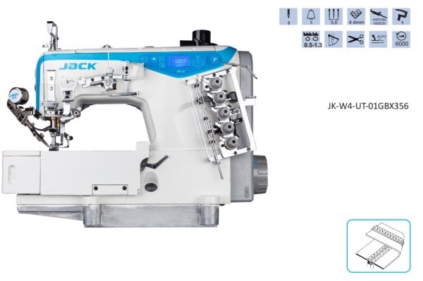 JK-W4-UT-01GBX356 Etek Reçme Makinesi İplik Kesicili Elektrikli