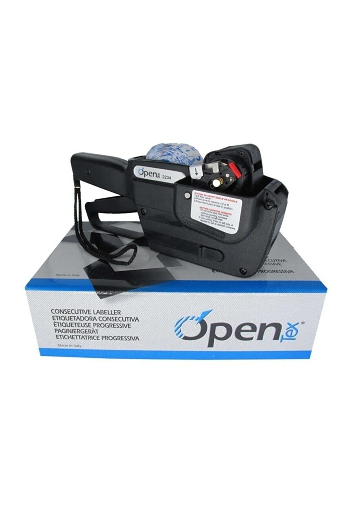 Open Tex 2234 7 Haneli Etiketleme Makinesi Siyah